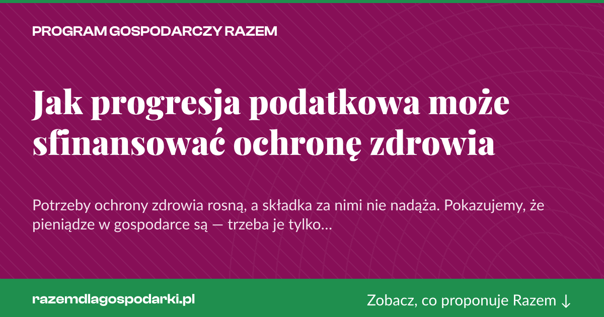 Karta social do udostępnienia: Jak progresja podatkowa może sfinansować ochronę zdrowia