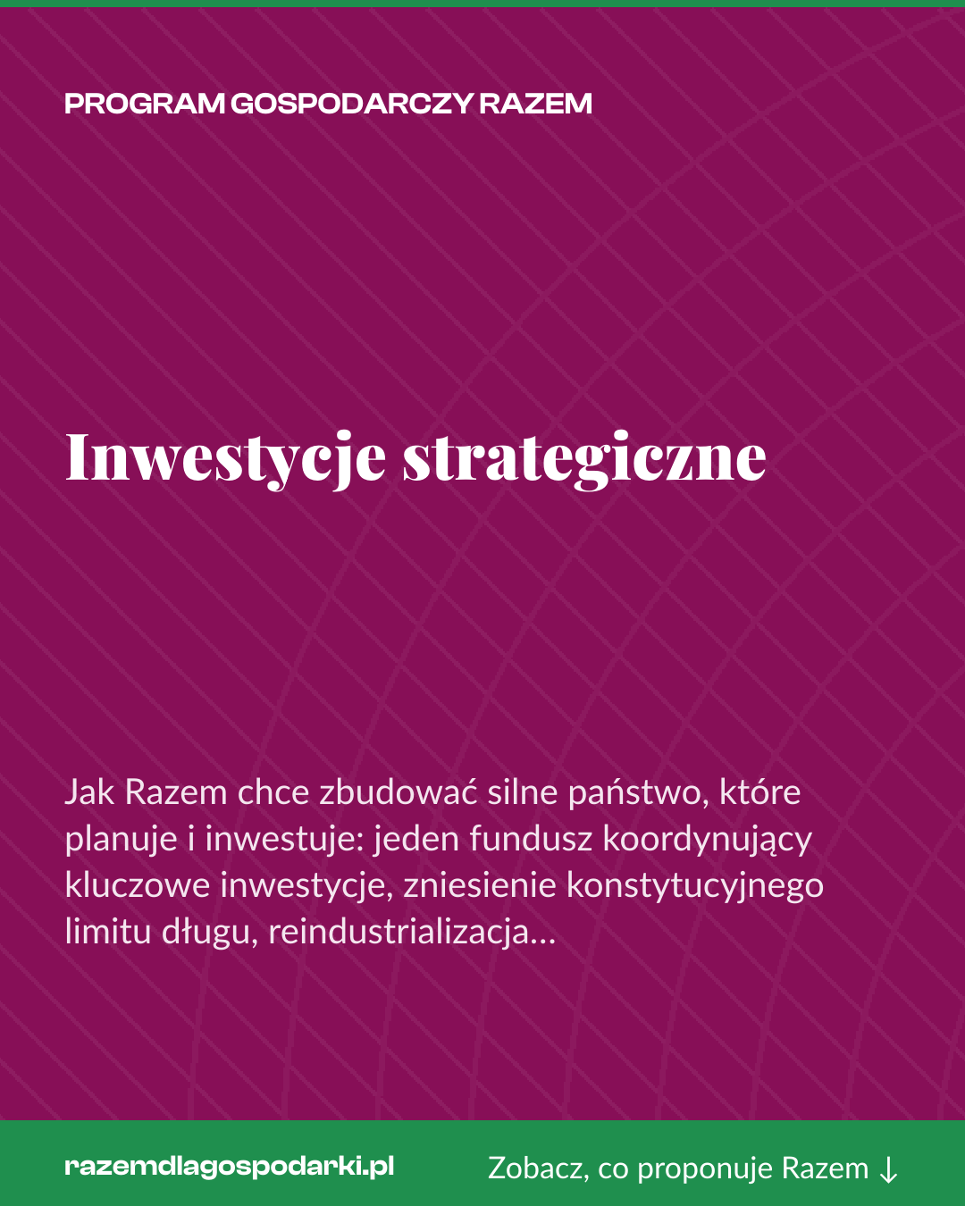 Grafika pionowa do udostępnienia: Inwestycje strategiczne