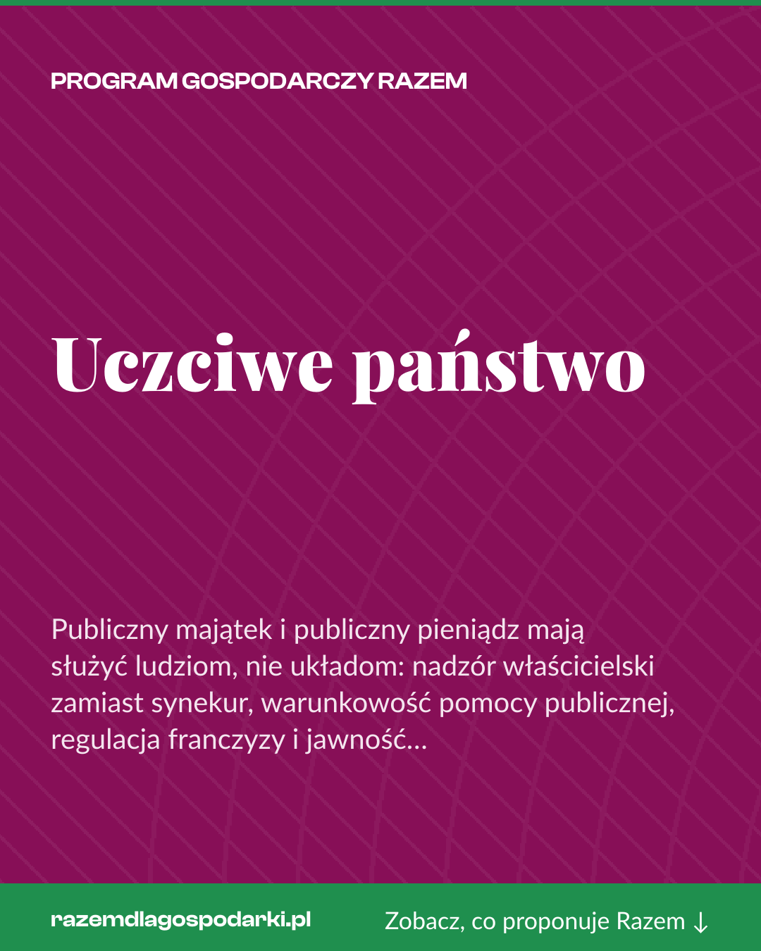 Grafika pionowa do udostępnienia: Uczciwe państwo