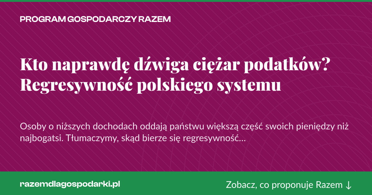 Karta social do udostępnienia: Kto naprawdę dźwiga ciężar podatków? Regresywność polskiego systemu