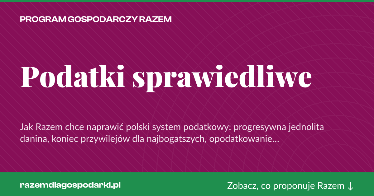 Karta social do udostępnienia: Podatki sprawiedliwe