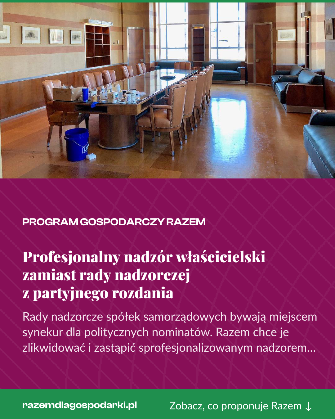 Grafika pionowa do udostępnienia: Profesjonalny nadzór właścicielski zamiast rady nadzorczej z partyjnego rozdania