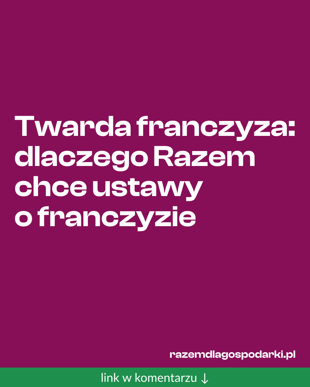 Grafika do udostępnienia: Twarda franczyza: dlaczego Razem chce ustawy o franczyzie